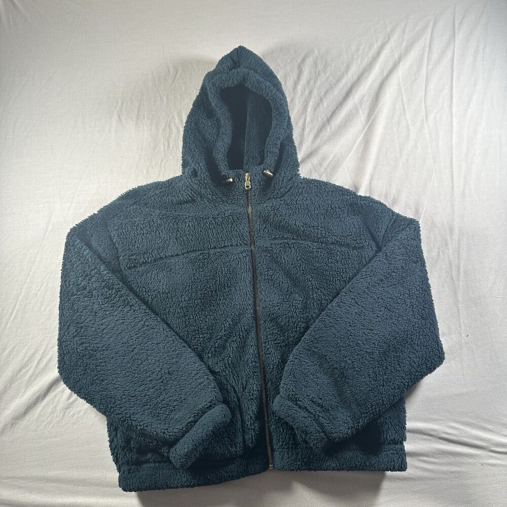 Old Navy Women’s Small Sherpa Fleece Hoodie Zip Up Jacket Cozy Plush